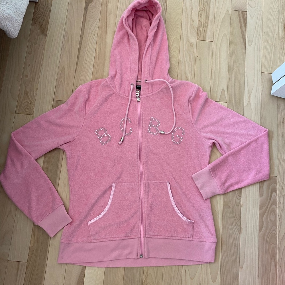 BCBG pink zip up